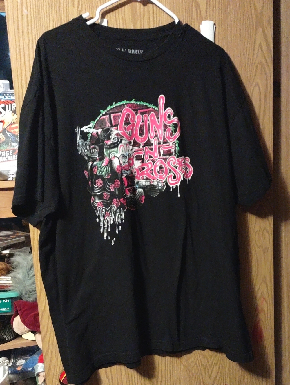 Guns N' Roses Graphic Black Art Print — Pink & Green Design